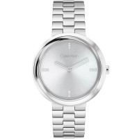 Calvin Klein Twisted Bezel Γυναικείο Ρολόι 34mm Ασημί 25100093