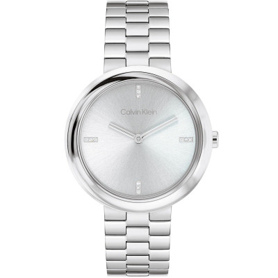 Calvin Klein Twisted Bezel Γυναικείο Ρολόι 34mm Ασημί 25100093 Calvin Klein Twisted Bezel Γυναικείο Ρολόι 34mm Ασημί 25100093
