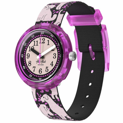 Flik Flak ZFPNP163 Παιδικό Ρολόι Woof Woof Time Πολύχρωμο Υφασμάτινο Λουράκι 31.85mm