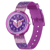 Flik Flak ZFPNP127 Παιδικό Ρολόι Αναλογικό Μωβ Πολύχρωμο Υφασμάτινο 32mm