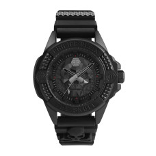 Philipp Plein PWAAA0721 The Skull Ανδρικό Ρολόι 44mm Black Stainless Steel με Μαύρο Silicon Strap