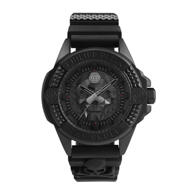 Philipp Plein PWAAA0721 The Skull Ανδρικό Ρολόι 44mm Black Stainless Steel με Μαύρο Silicon Strap