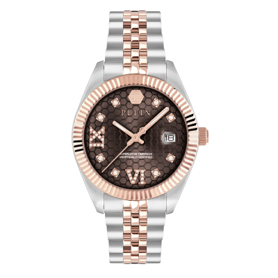 Philipp Plein PWPNA0324 Date Superlative Lady Two Tones Stainless Steel Bracelet 34mm