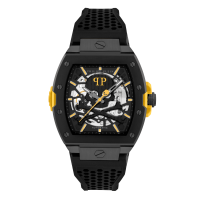 Philipp Plein PWJFA1526 Ανδρικό Αυτόματο Ρολόι The Skeleton 2.0 Μαύρο με Λουράκι Σιλικόνης 44mm