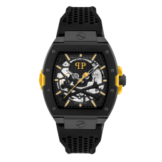 Philipp Plein PWJFA1526 Ανδρικό Αυτόματο Ρολόι The Skeleton 2.0 Μαύρο με Λουράκι Σιλικόνης 44mm