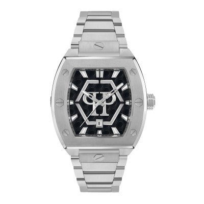 Philipp Plein PWPUA0825 The Hexagon Phantom Ανδρικό Ρολόι με Ασημί Μεταλλικό Μπρασελέ 44mm