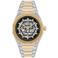 Philipp Plein Plein Deluxe Αυτόματο Ανδρικό Ρολόι 44mm με Ασημί Ατσάλινο Μπρασελέ PWAHA0326