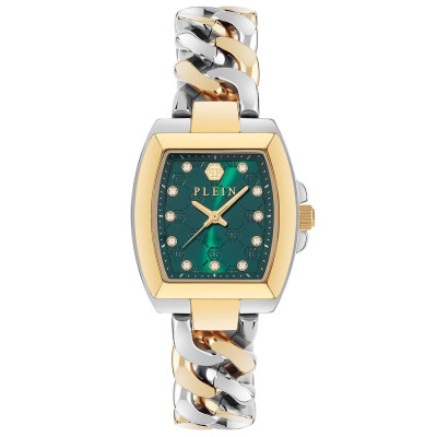 Philipp Plein Plein Supreme Γυναικείο Ρολόι 30mm με Πράσινο Καντράν και Ασημί Μπρασελέ PWCHA0326