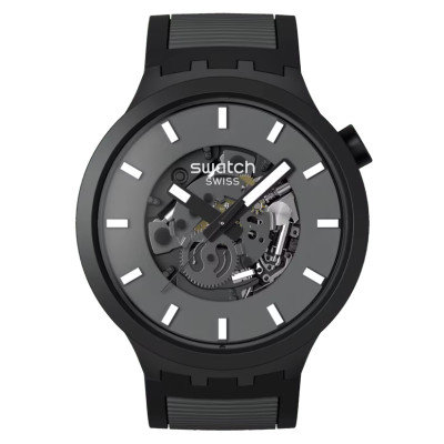 Swatch Past The Horizon SB05B113 – Ανδρικό / Unisex Ρολόι με Γκρι Καουτσούκ Λουράκι
