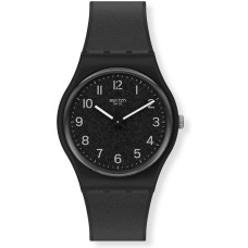 Swatch GB326 – Swatch Lico-Gum Γυναικείο Ρολόι 34 mm Μπαταρίας με Μαύρο Καουτσούκ Λουράκι