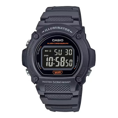 CASIO Collection Digital Grey Rubber Strap W-219H-8BVEF