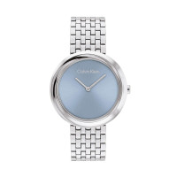 Calvin Klein 25100065 Γυναικείο Ρολόι Ασημί Μεταλλικό Μπρασελέ Μπλε Καντράν 34mm Quartz