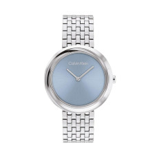 Calvin Klein 25100065 Γυναικείο Ρολόι Ασημί Μεταλλικό Μπρασελέ Μπλε Καντράν 34mm Quartz