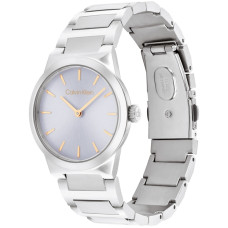 Calvin Klein 25100079 Γυναικείο Ρολόι Ασημί Μεταλλικό Μπρασελέ Μωβ Καντράν 32mm Quartz
