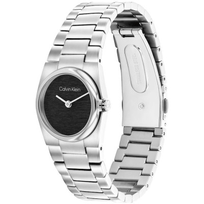 Calvin Klein Unite 25100121 Γυναικείο Ρολόι Ασημί Μεταλλικό Μπρασελέ Μαύρο Καντράν 26mm Quartz
