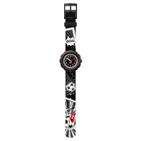 Flik Flak ZFPSP064 Παιδικό Ρολόι Football Μαύρο Υφασμάτινο Λουράκι 34.75mm