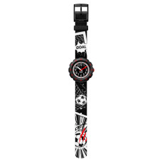 Flik Flak ZFPSP064 Παιδικό Ρολόι Football Μαύρο Υφασμάτινο Λουράκι 34.75mm