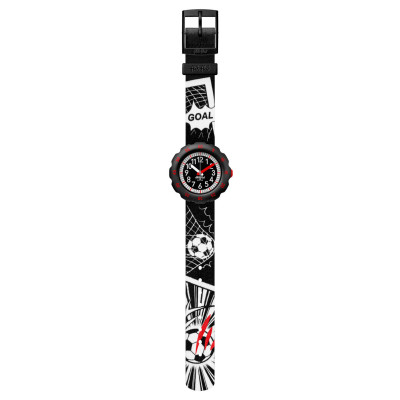 Flik Flak ZFPSP064 Παιδικό Ρολόι Football Μαύρο Υφασμάτινο Λουράκι 34.75mm