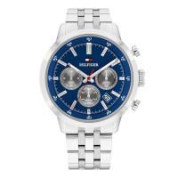 Tommy Hilfiger 1710753 Ανδρικό Ρολόι Χρονογράφος Ασημί Μπρασελέ 43mm