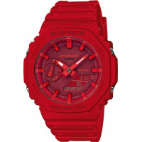 Casio G-Shock GA-2100-4AER Ανδρικό Αναλογικό/Ψηφιακό Ρολόι 49 mm με Κόκκινο Καουτσούκ Λουράκι