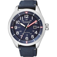 Citizen Eco-Drive Ανδρικό Ρολόι 42,6mm με Μπλε Καντράν & Μπλε Υφασμάτινο Λουράκι AW5000-16L
