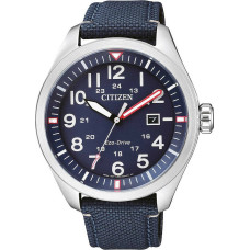 Citizen Eco-Drive Ανδρικό Ρολόι 42,6mm με Μπλε Καντράν & Μπλε Υφασμάτινο Λουράκι AW5000-16L