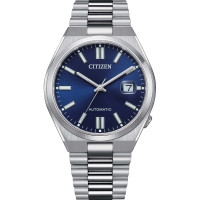 Citizen Tsuyosa Automatic Ανδρικό Ρολόι 40mm με Μπλε Καντράν & Ασημί Ατσάλινο Μπρασελέ NJ0150-81L