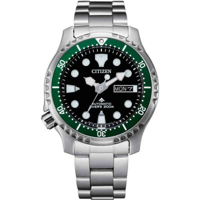 Citizen Promaster Automatic Diver Ανδρικό Ρολόι 42mm με Μαύρο Καντράν, Πράσινη Στεφάνη & Ασημί Ατσάλινο Μπρασελέ NY0084-89E Citizen Promaster Automatic Diver Ανδρικό Ρολόι 42mm με Μαύρο Καντράν, Πράσινη Στεφάνη & Ασημί Ατσάλινο Μπρασελέ NY0084-89E