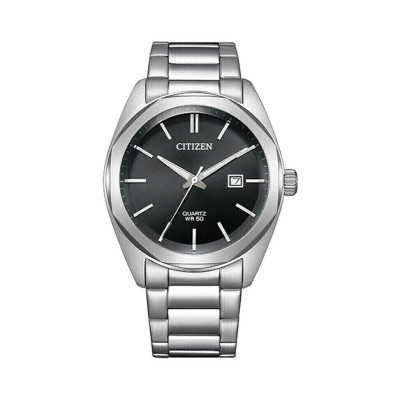 Citizen Quartz Ανδρικό Ρολόι 41mm με Μαύρο Καντράν & Ασημί Ατσάλινο Μπρασελέ BI5110-54E