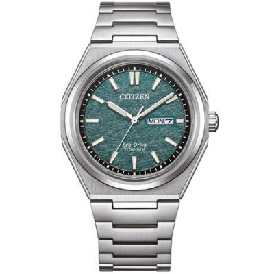 Citizen Zenshin Eco-Drive Ανδρικό Ρολόι 39mm με Πράσινο Καντράν & Super Titanium Μπρασελέ AW0130-85X Citizen Zenshin Eco-Drive Ανδρικό Ρολόι 39mm με Πράσινο Καντράν & Super Titanium Μπρασελέ AW0130-85X