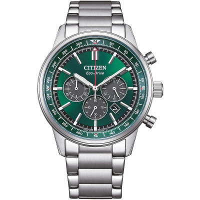Citizen Eco-Drive Ανδρικό Ρολόι Chronograph 42mm με Πράσινο Καντράν & Ασημί Ατσάλινο Μπρασελέ CA4720-52X Citizen Eco-Drive Ανδρικό Ρολόι Chronograph 42mm με Πράσινο Καντράν & Ασημί Ατσάλινο Μπρασελέ CA4720-52X