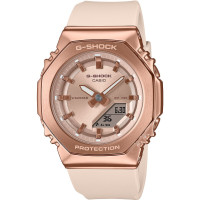 Casio G-Shock GM-S2110PG-4AER Γυναικείο Ρολόι Ψηφιακό/Αναλογικό με Ροζ Καουτσούκ Λουράκι