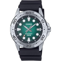 Casio Collection MTD-140-3AVDF Ανδρικό Ρολόι Μπαταρίας με Μαύρο Καουτσούκ Λουράκι