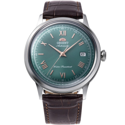 Orient RA-AC0023E30B – Ανδρικό Αυτόματο Ρολόι Bambino, Πράσινο Καντράν, Καφέ Δερμάτινο Λουράκι, 40.5mm