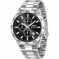 Sector 270 Ανδρικό Ρολόι Χρονογράφος 45mm Quartz με Ασημί Ατσάλινο Μπρασελέ – R3273778010