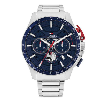 Tommy Hilfiger Ανδρικό Ρολόι Χρονογράφος με Μπλε Καντράν και Ασημί Μπρασελέ 1792261 Tommy Hilfiger Ανδρικό Ρολόι Χρονογράφος με Μπλε Καντράν και Ασημί Μπρασελέ 1792261