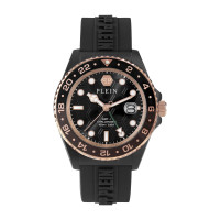 PHILIPP PLEIN PWYBA0823 Ανδρικό Ρολόι GMT-I Challenger Μαύρο Ατσάλι / Μαύρο Rubber Strap 44mm