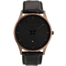 DUKUDU Pauline Rose Gold Black Leather Strap DU-116