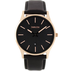 DUKUDU Robin Gold Black Leather Strap DU-117
