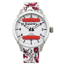 SUPERDRY Ladies Scuba Floral White Rubber Strap