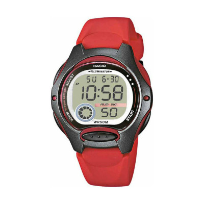 Casio Digital Red Rubber Strap LW-200-4AVEG