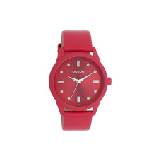 OOZOO Timepieces Red case with Red Leather Strap C11286