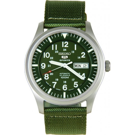 Seiko 5 Mens Sport Analog Automatic Khaki Green Canvas Watch Snzg09K1 -  Ανδρικά Ρολόγια - Shopistas