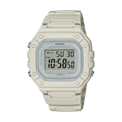 CASIO Collection Digital Beige Rubber Strap W-218HC-8AVEF