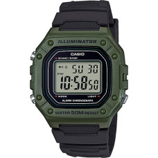 CASIO Collection Black Rubber Strap W-218H-3AVEF