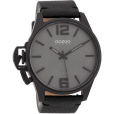 OOZOO Steel 48mm Unisex Black Leather Strap OSGR17