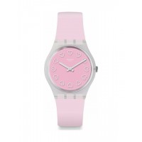SWATCH Swatch All Pink GE273 Silver Plastic Case, Pink Rubber Strap