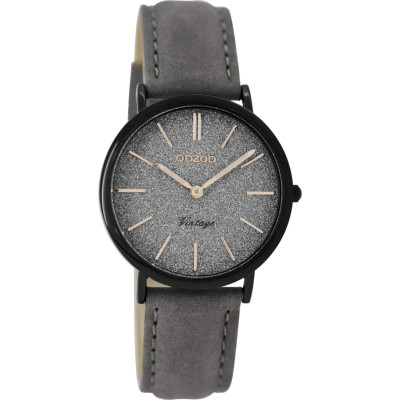 OOZOO Τimepieces Vintage Grey Leather Strap C8835