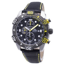 ORIENT Chrono  Black Leather Strap FTT16005BO