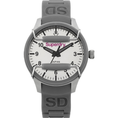 SUPERDRY Ladies Scuba  Mirror Grey Rubber Strap SYL136E